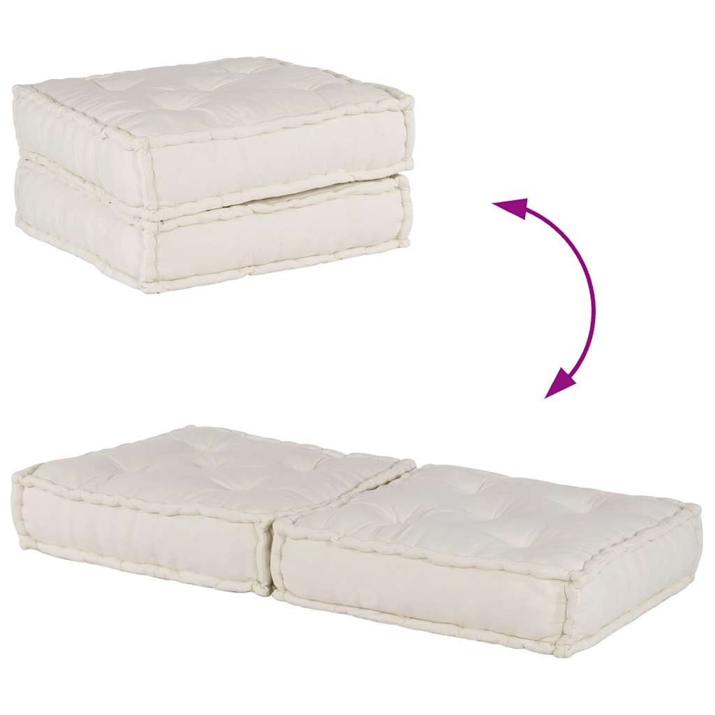 Canapé modulable 2 places Crème 140x70x36 cm Tissu