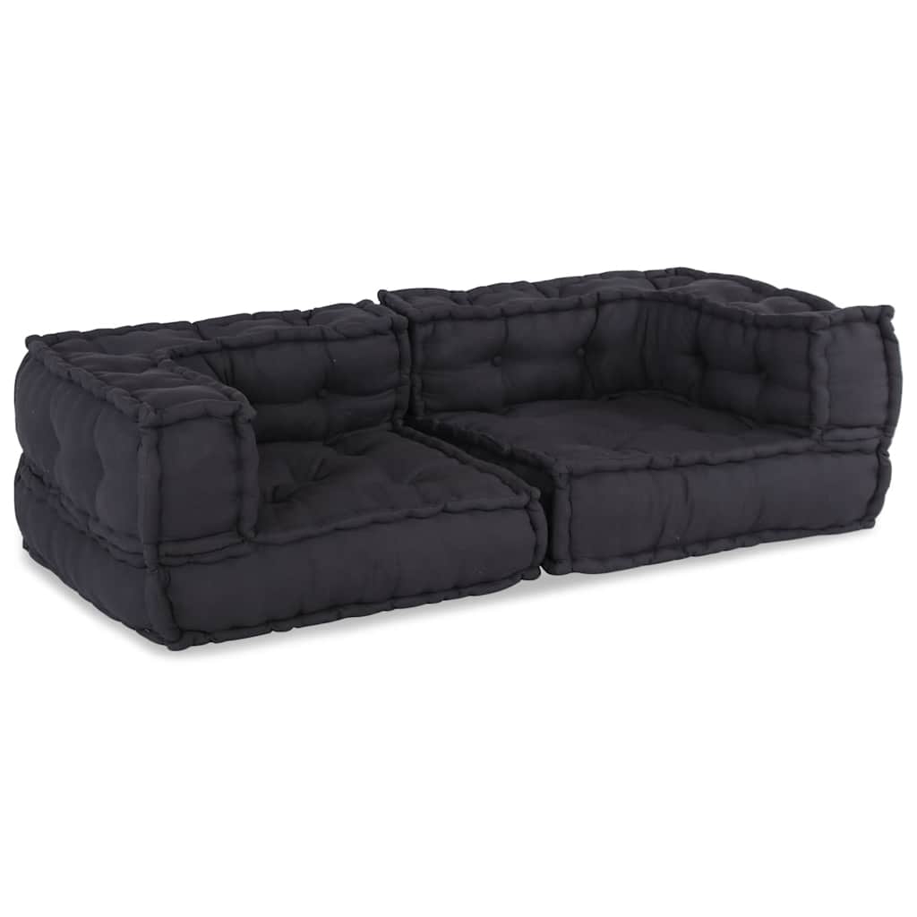 Canapé modulable 2 places anthracite 140x70x36 cm Tissu