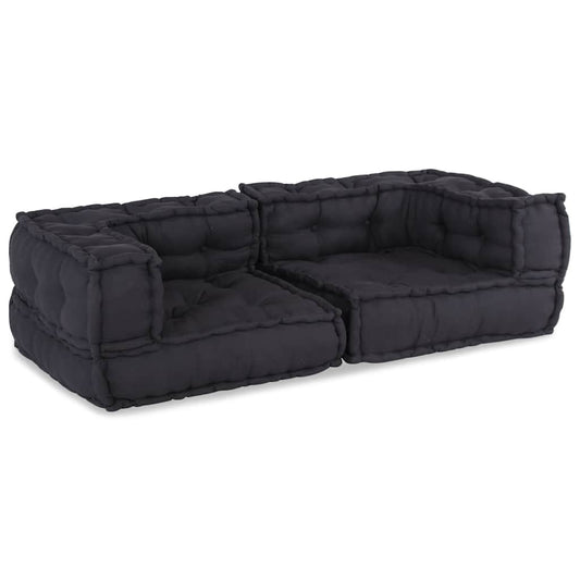 2-seater modular sofa Anthracite 140x70x36 cm Fabric