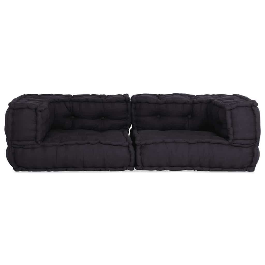 Canapé modulable 2 places anthracite 140x70x36 cm Tissu