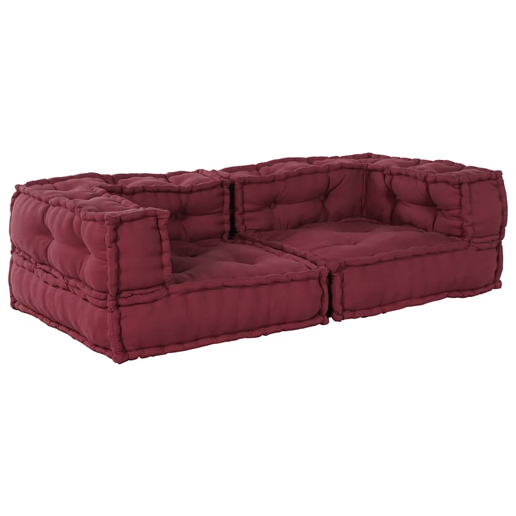 2-Seater Modular Sofa Chestnut Brown 140x70x36 cm Fabric