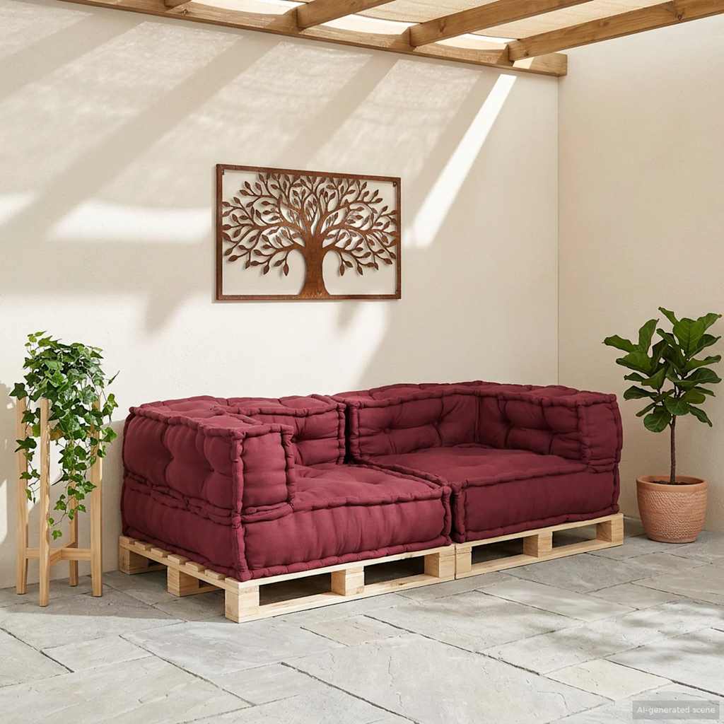 2-Seater Modular Sofa Chestnut Brown 140x70x36 cm Fabric
