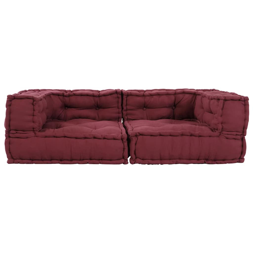 2-Seater Modular Sofa Chestnut Brown 140x70x36 cm Fabric