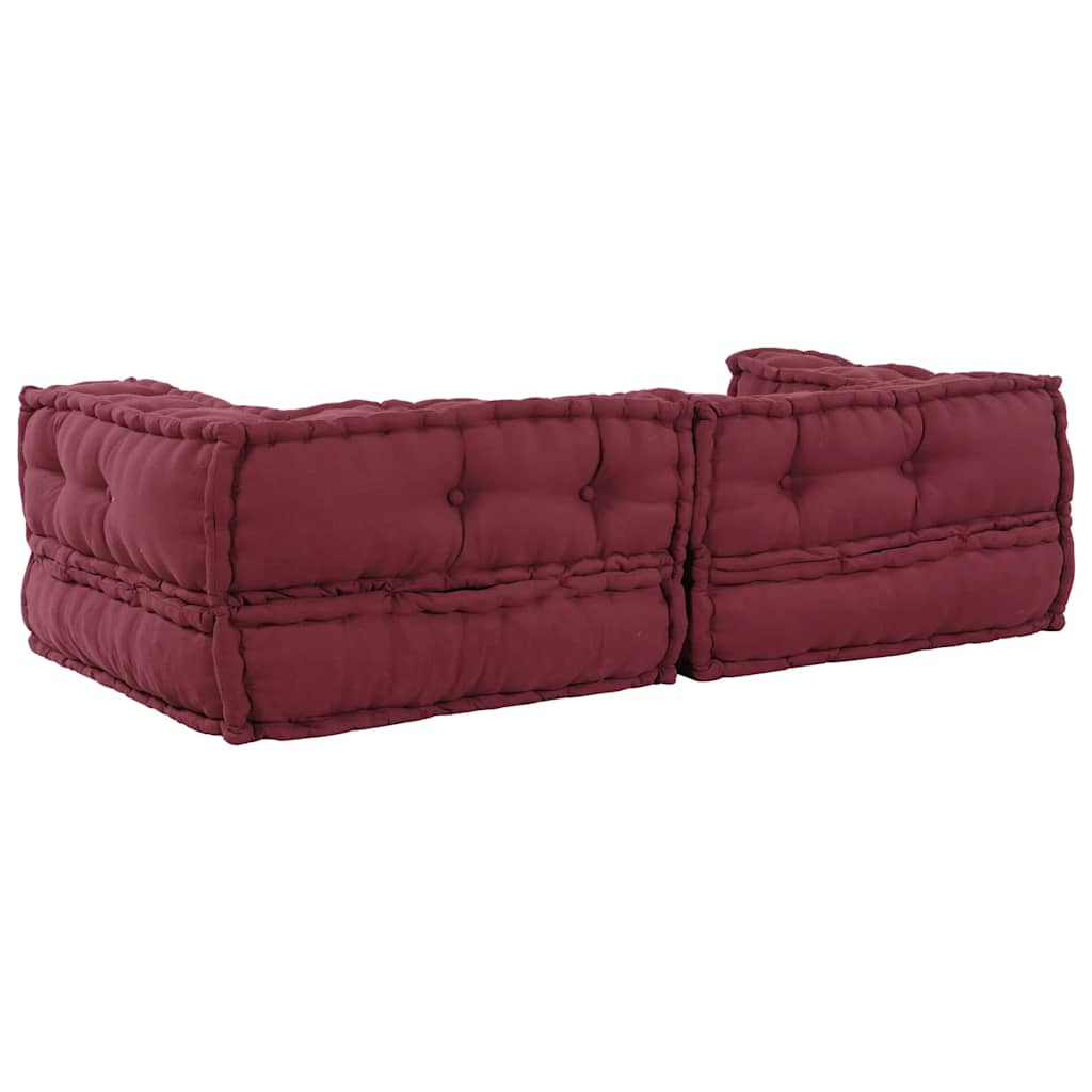 2-Seater Modular Sofa Chestnut Brown 140x70x36 cm Fabric