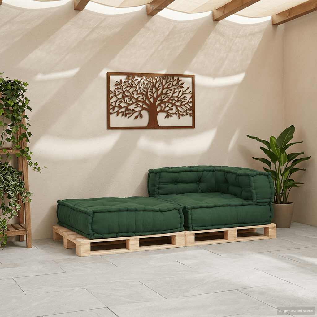 Modular Sofa Element Green 70x70x54 cm Fabric