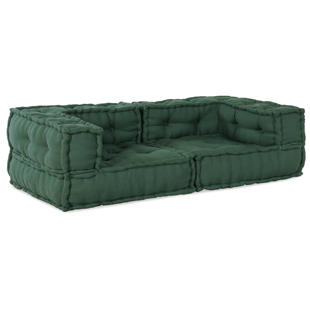 Canapé modulable 2 places vert 140x70x36 cm Tissu