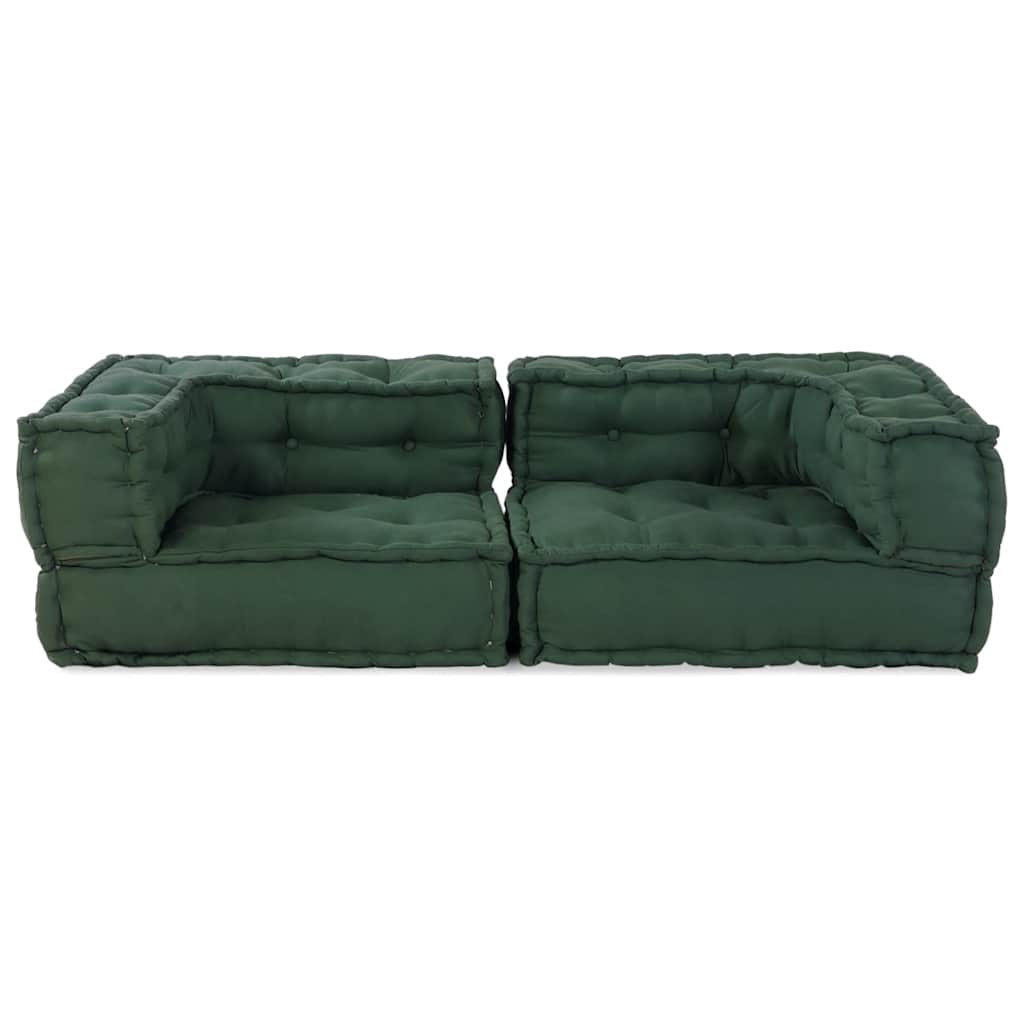 Canapé modulable 2 places vert 140x70x36 cm Tissu