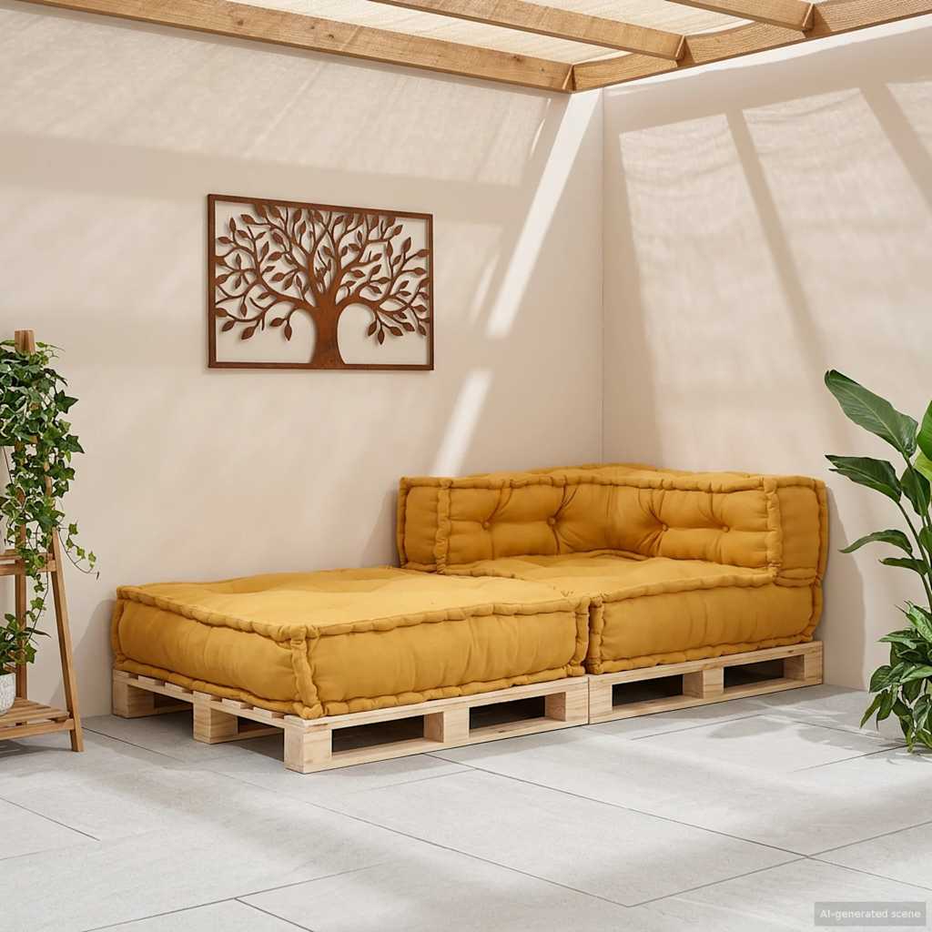 Élément de canapé modulaire jaune 70x70x54 cm Tissu