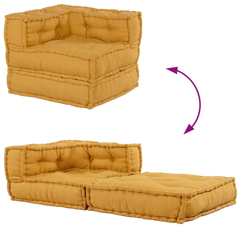 Élément de canapé modulaire jaune 70x70x54 cm Tissu