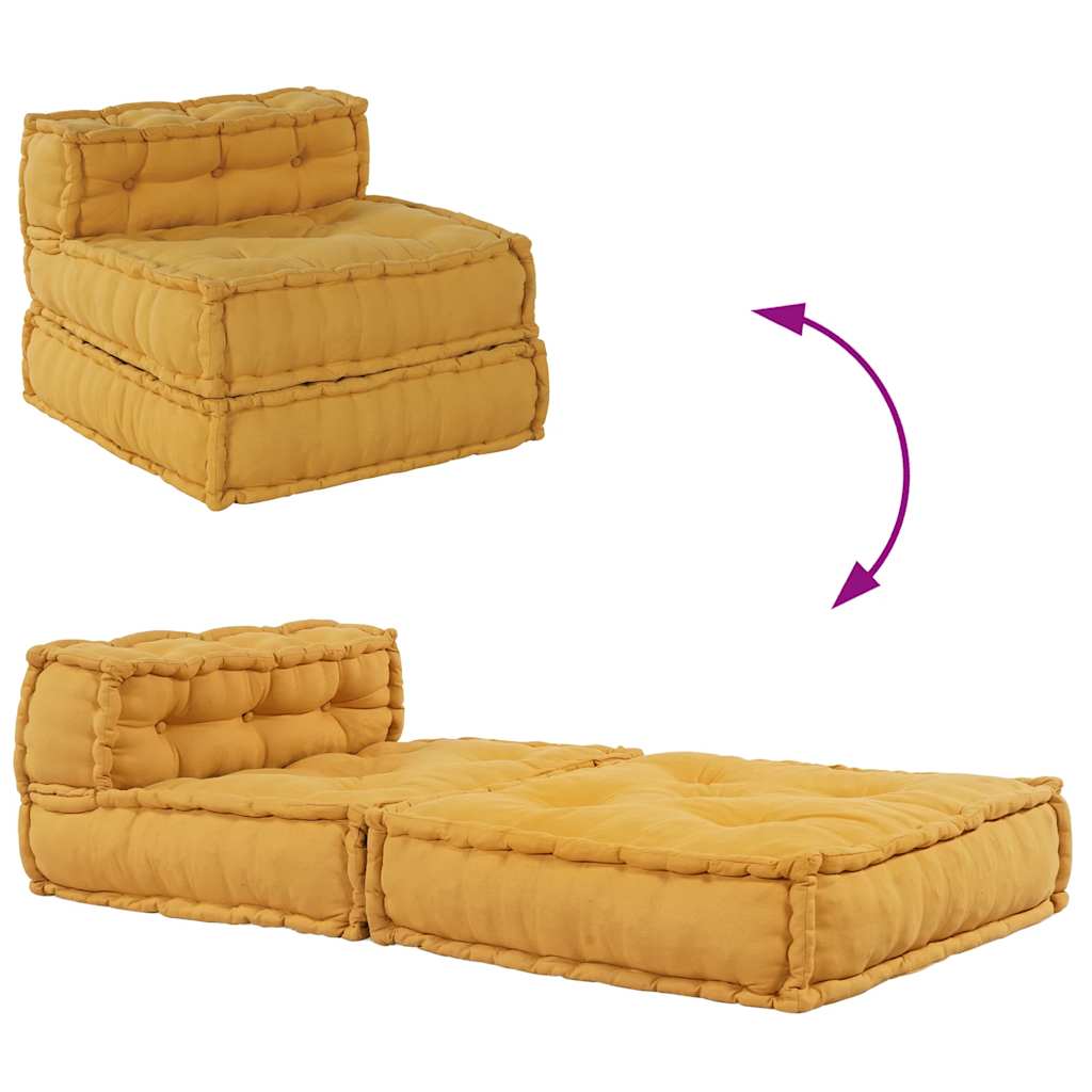 Modular Sofa Element Yellow 70x70x54 cm Fabric