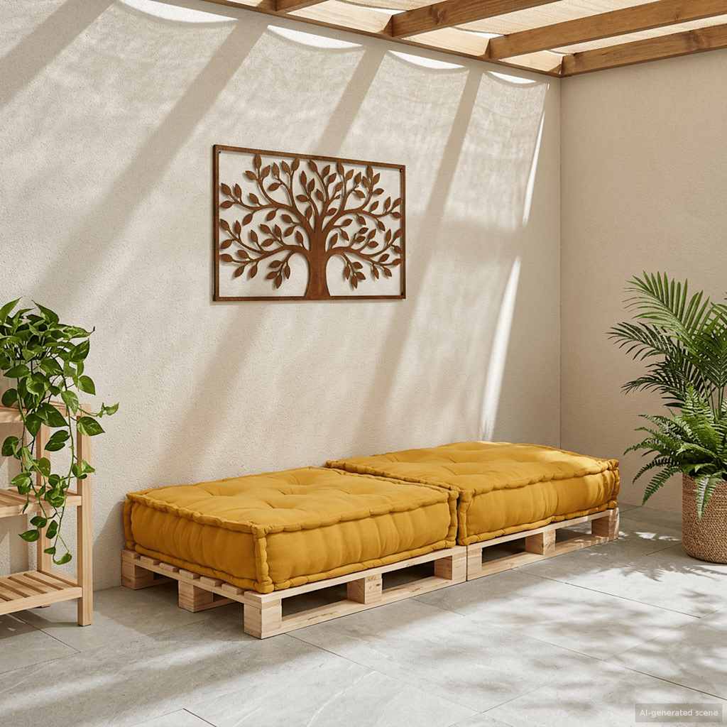 Modular Sofa Element Yellow 70x70x36 cm Fabric