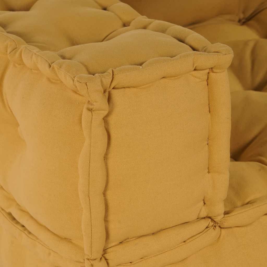 2-Seater Modular Sofa Yellow 140x70x36 cm Fabric