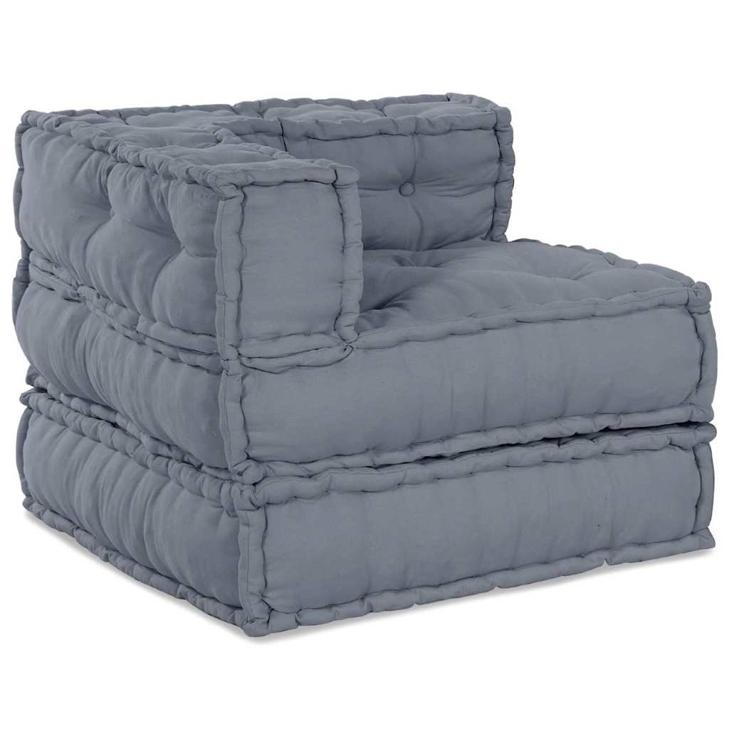 Canapé d'angle modulable gris 70 x 70 x 56 cm Tissu