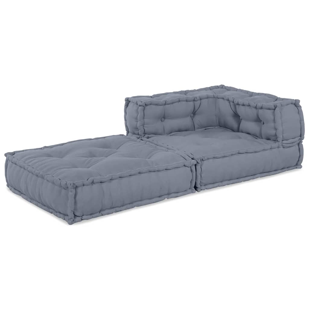 Canapé d'angle modulable gris 70 x 70 x 56 cm Tissu