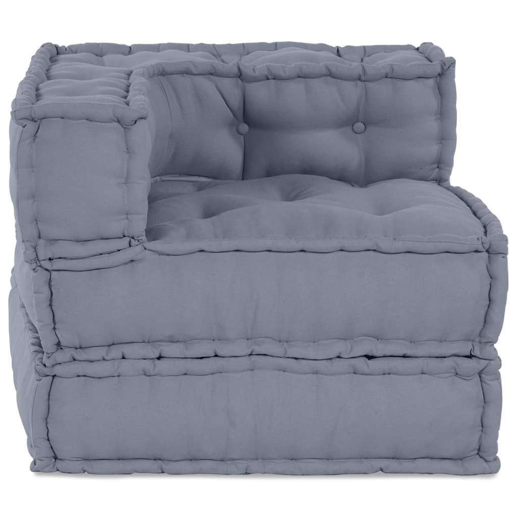 Canapé d'angle modulable gris 70 x 70 x 56 cm Tissu