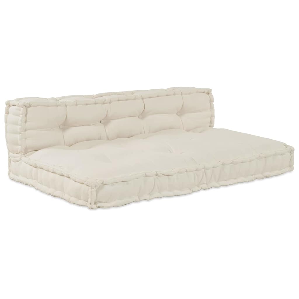 Modulares Sofa 2 pcs Creme 120 x 80 x 38 cm Stoff