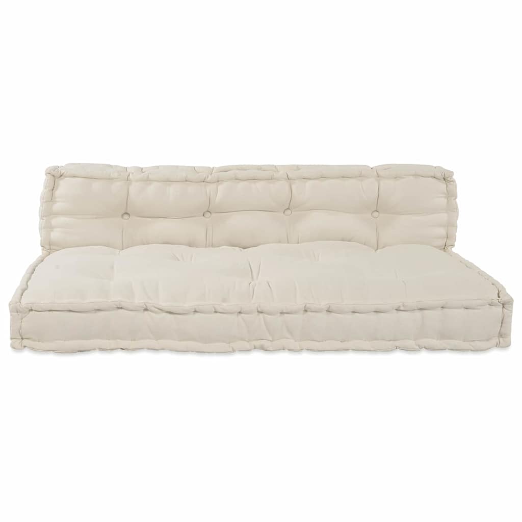 Modulares Sofa 2 pcs Creme 120 x 80 x 38 cm Stoff
