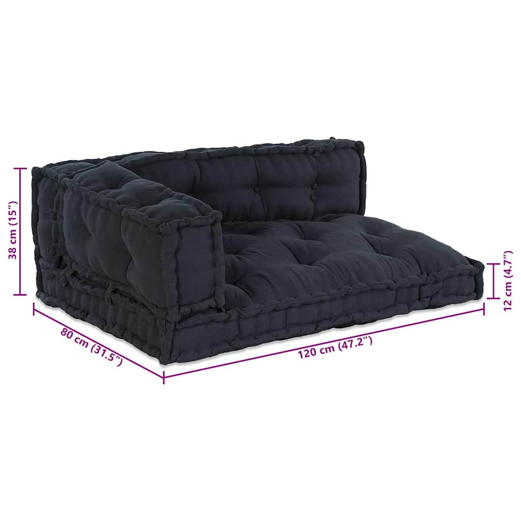 Canapé modulable 3 pcs Anthracite 120 x 80 x 38 cm Tissu