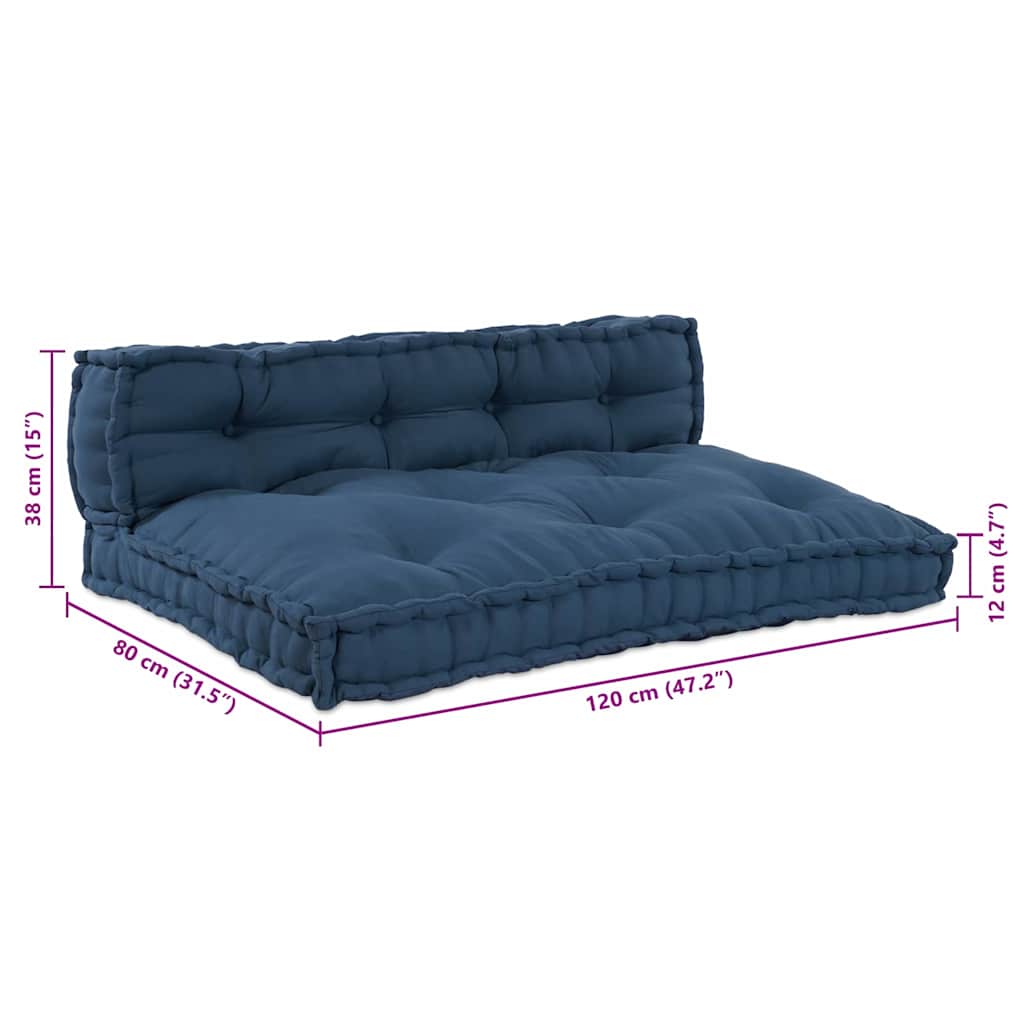 Modulares Sofa 2 pcs Indigo 120 x 80 x 38 cm Stoff