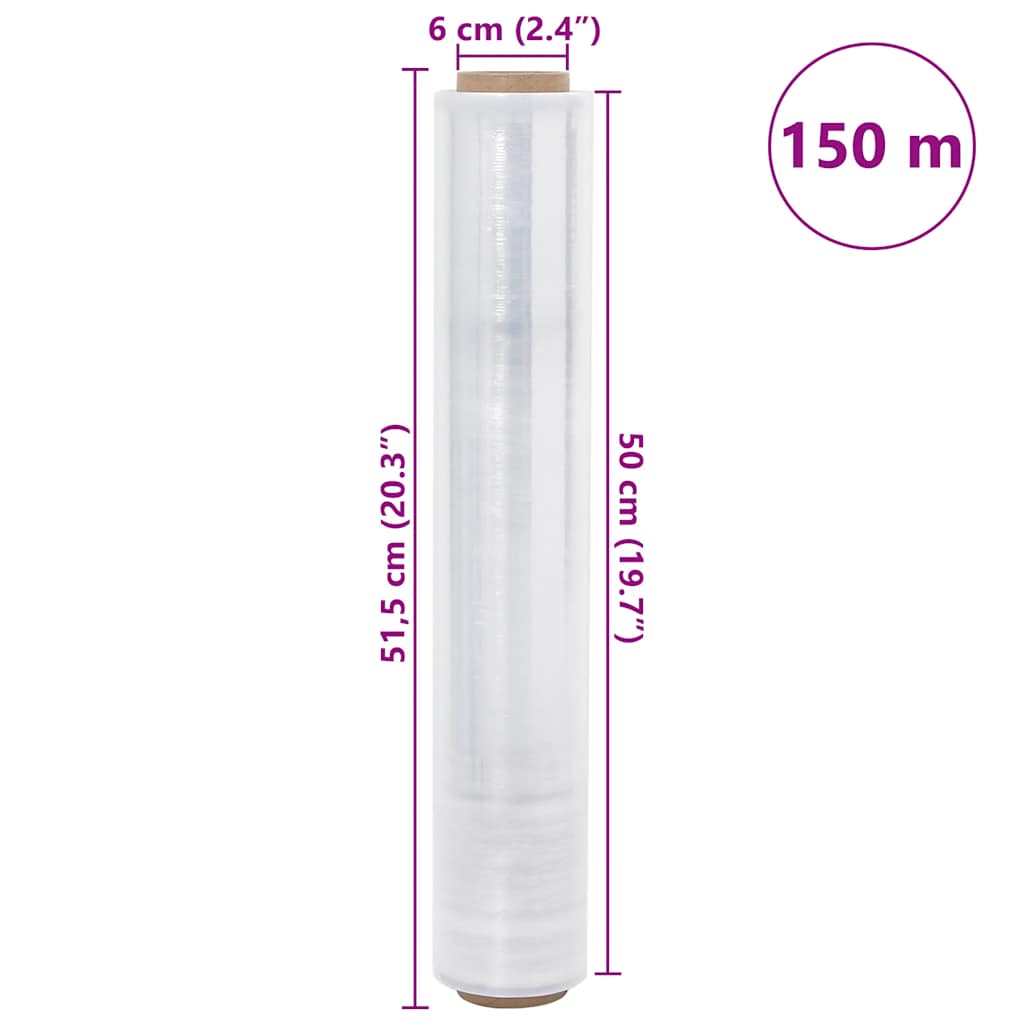Stretchfolie 2 Stk. Transparent 30 μm 50 cm x 150 m