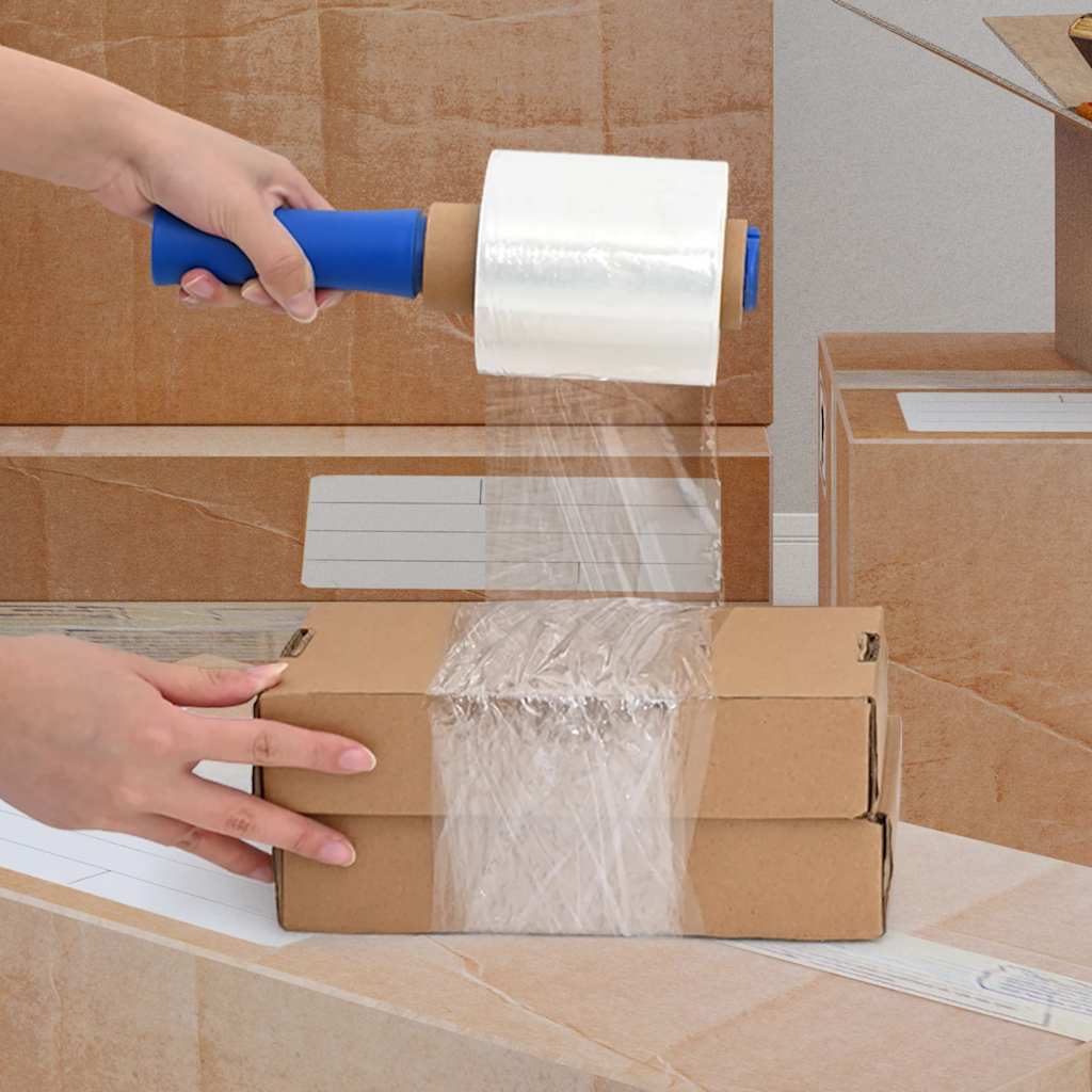Stretch film with handle, 10 pcs, transparent, 23 µm, 50 cm x 150 m