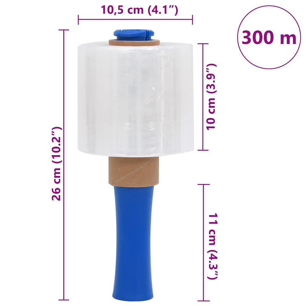 Films étirables 10 pcs Transparent 23 μm 10 cm x 300 m