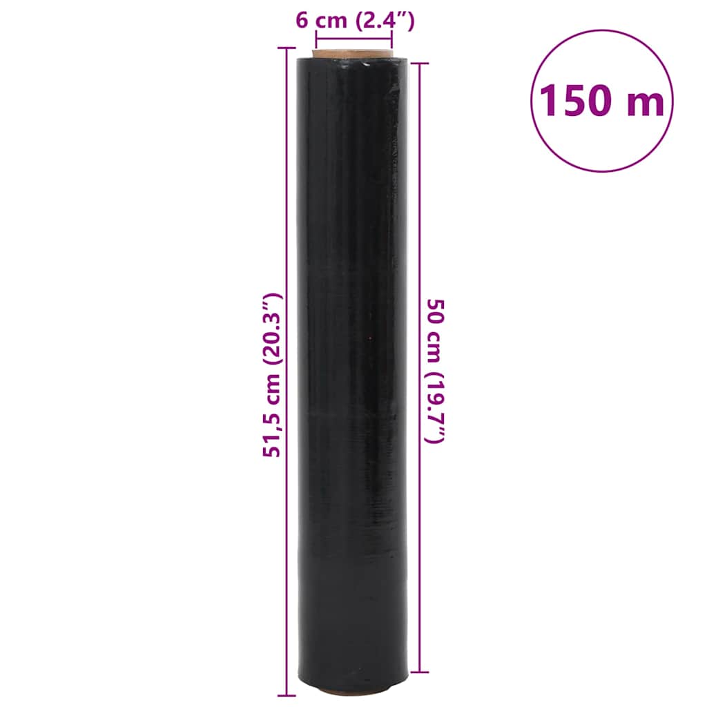 Film étirable 6 pcs noir 30 μm 50 cm x 150 m
