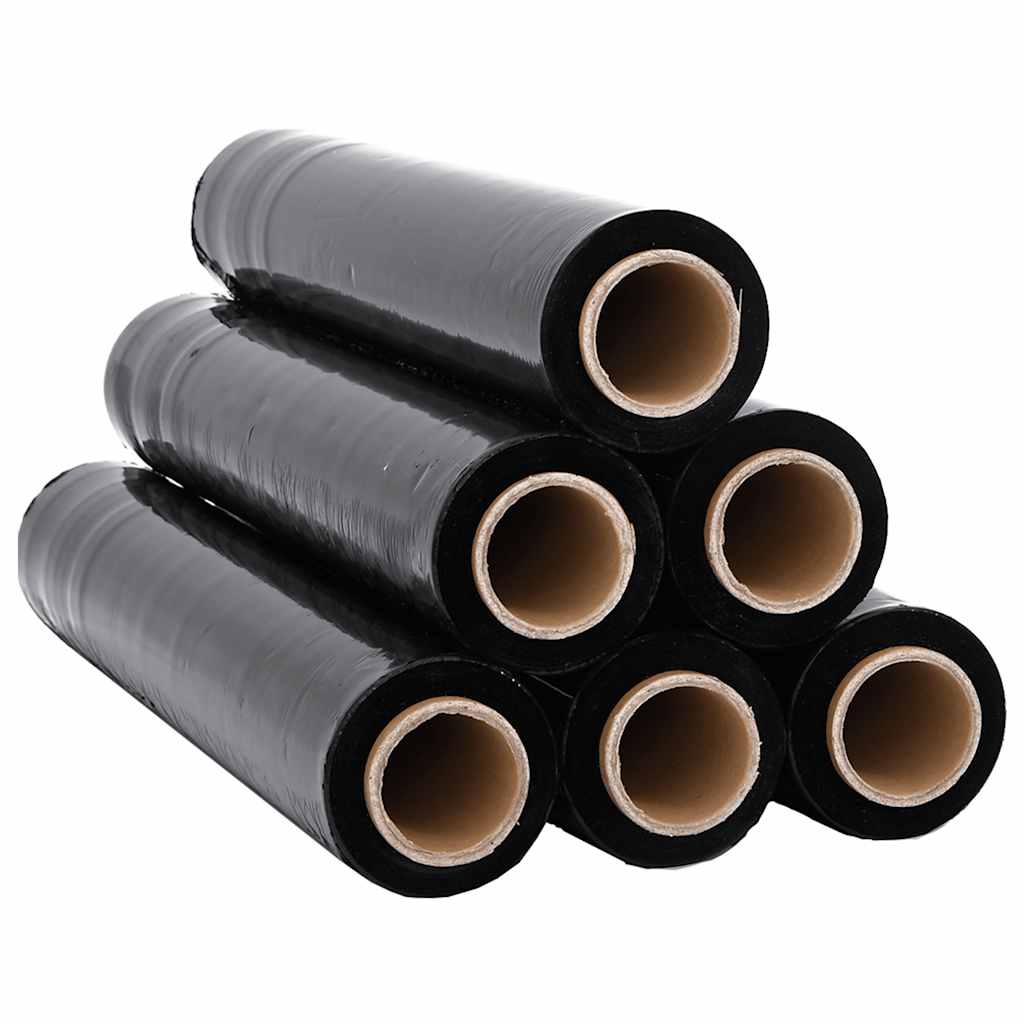 Stretchfolie 6 Stk. Schwarz 23 μm 50 cm x 300 m