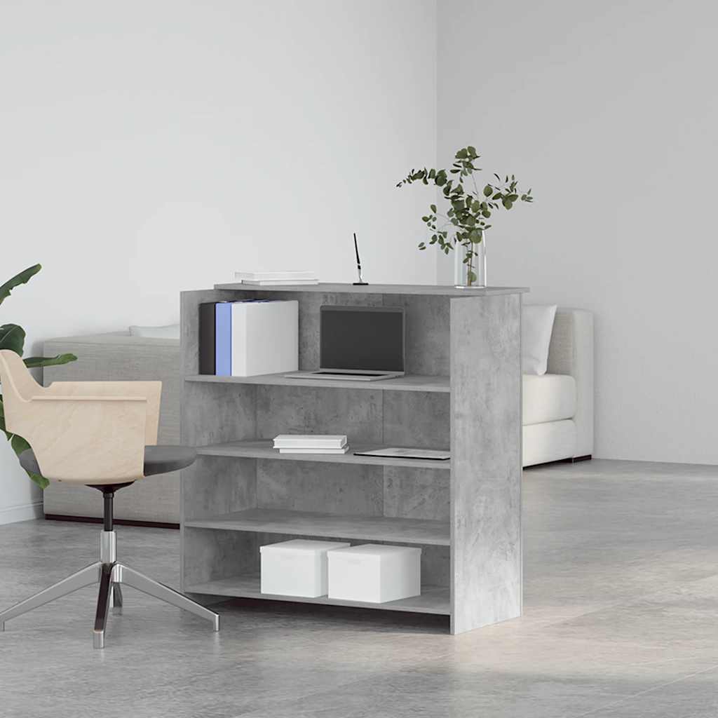 Reception Desk Concrete Grey 100x50x103.5 cm Wood Material