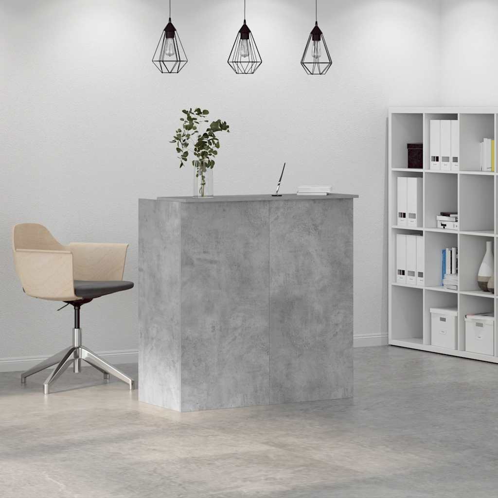 Reception Desk Concrete Grey 100x50x103.5 cm Wood Material