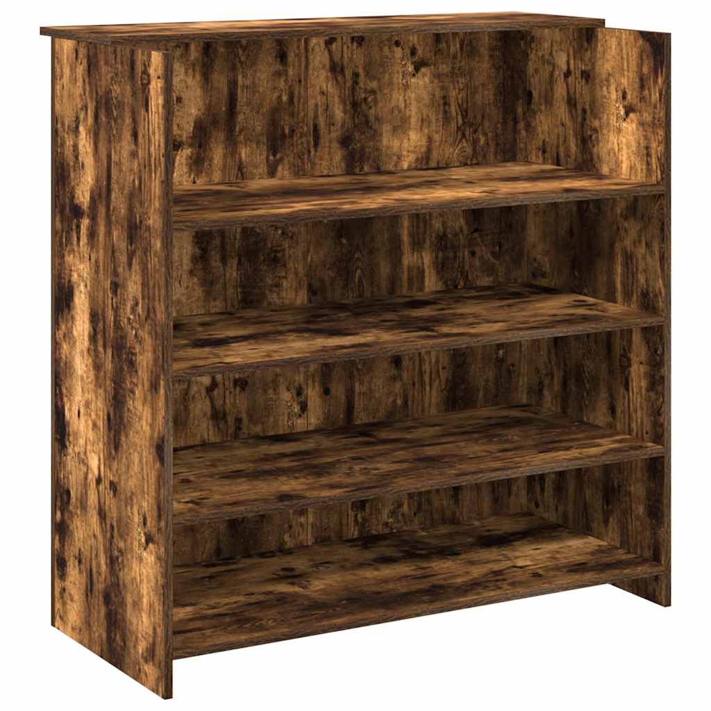 Reception Counter Smoked Oak 100x50x103.5 cm Wood Composite