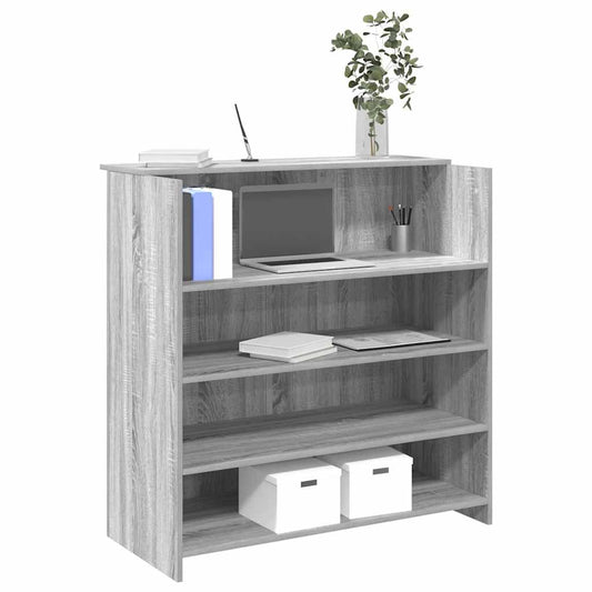 Comptoir d'accueil gris Sonoma 100x50x103,5 cm en bois d'ingénierie