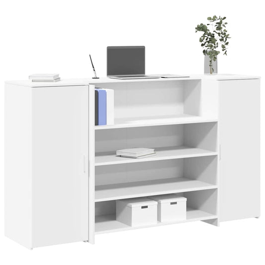 Comptoir d'accueil Blanc 180 x 50 x 103,5 cm Bois usiné