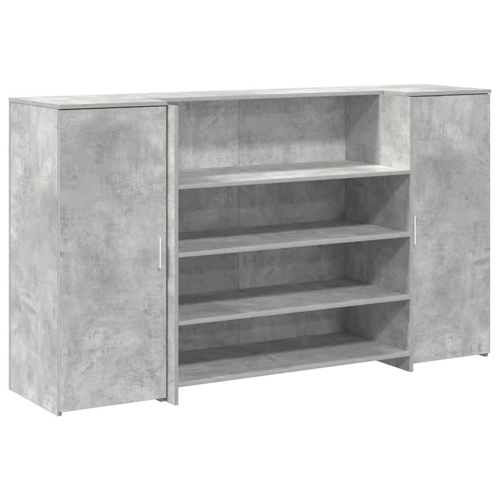 Reception Counter Concrete Grey 180x50x103.5 cm Wood-Based Material