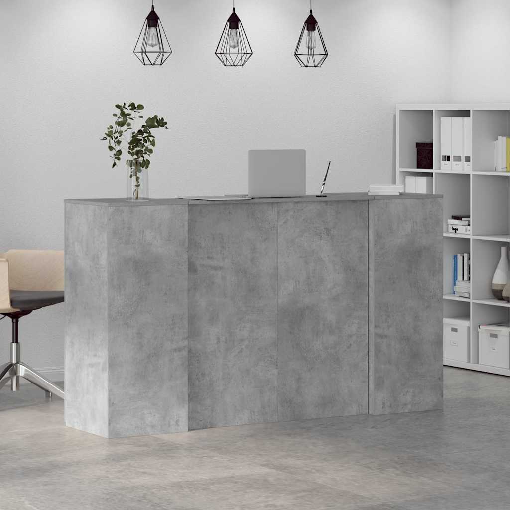 Reception Counter Concrete Grey 180x50x103.5 cm Wood-Based Material