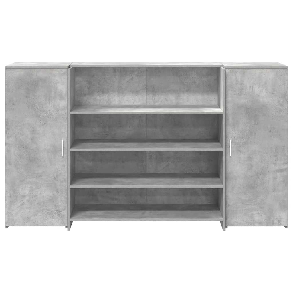 Reception Counter Concrete Grey 180x50x103.5 cm Wood-Based Material