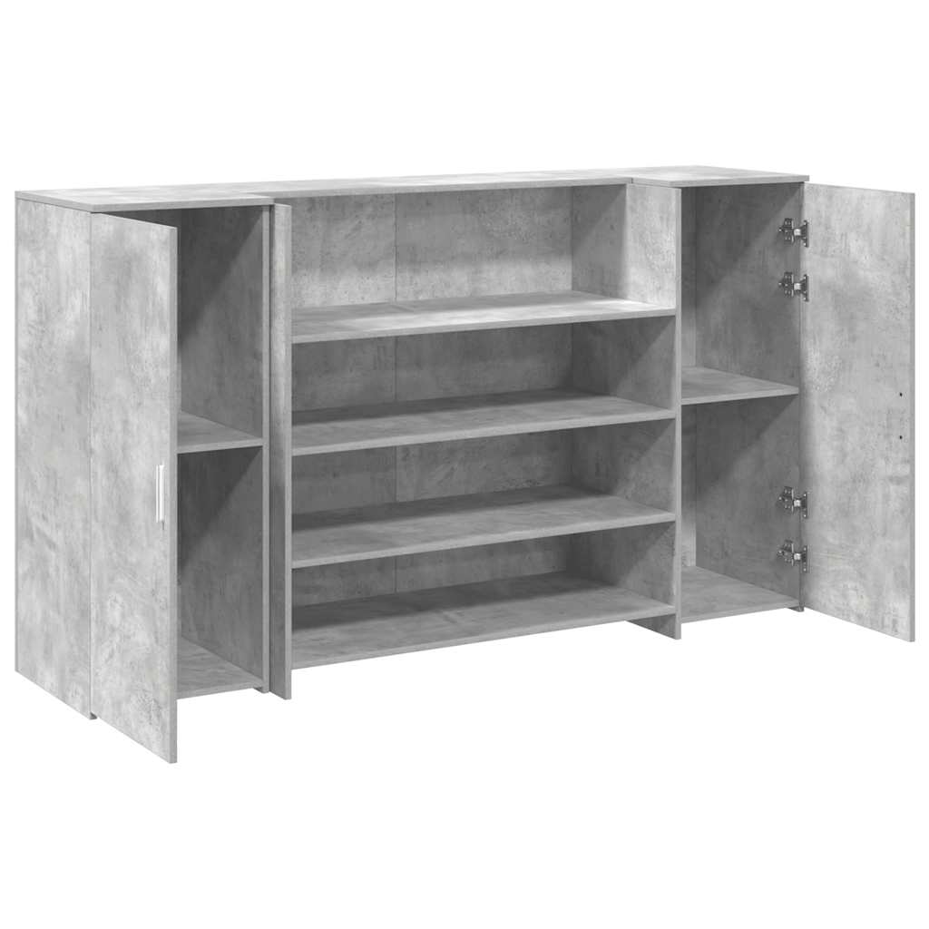 Reception Counter Concrete Grey 180x50x103.5 cm Wood-Based Material