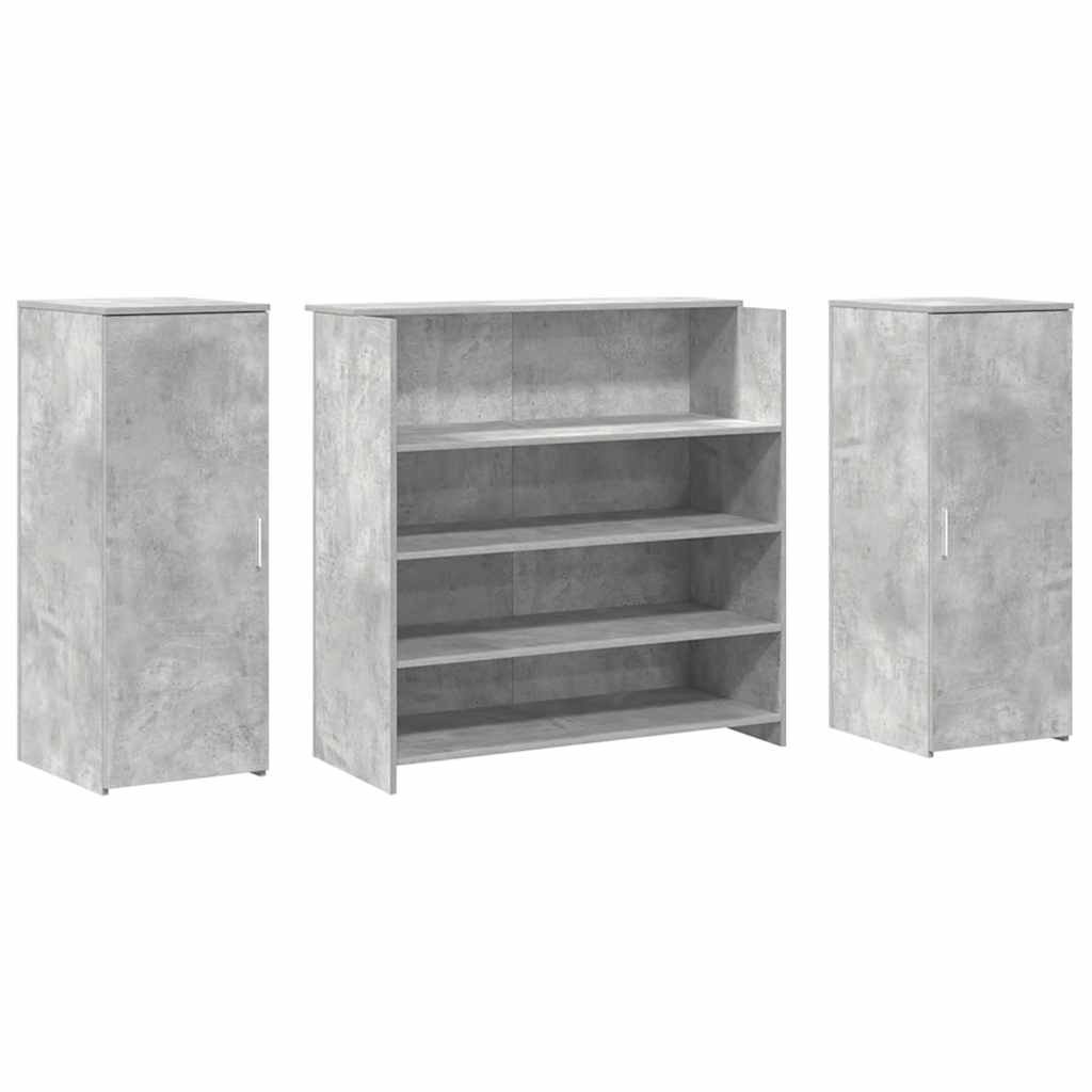 Reception Counter Concrete Grey 180x50x103.5 cm Wood-Based Material