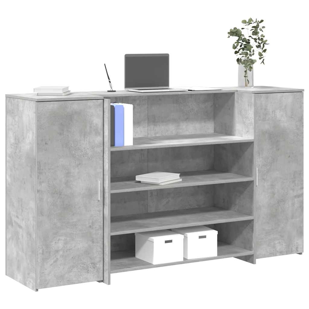 Reception Counter Concrete Grey 180x50x103.5 cm Wood-Based Material