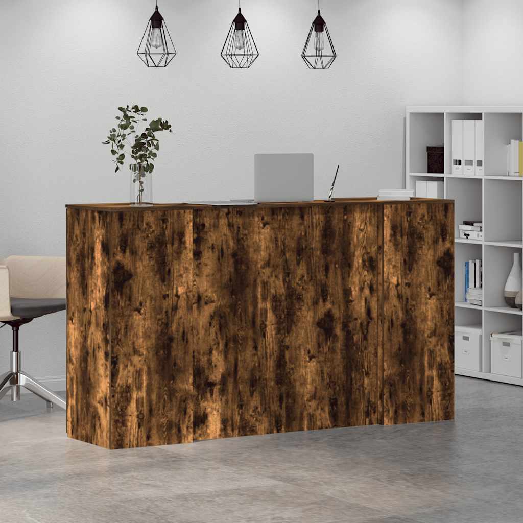 Empfangstheke Räuchereiche 180x50x103,5 cm Holzwerkstoff