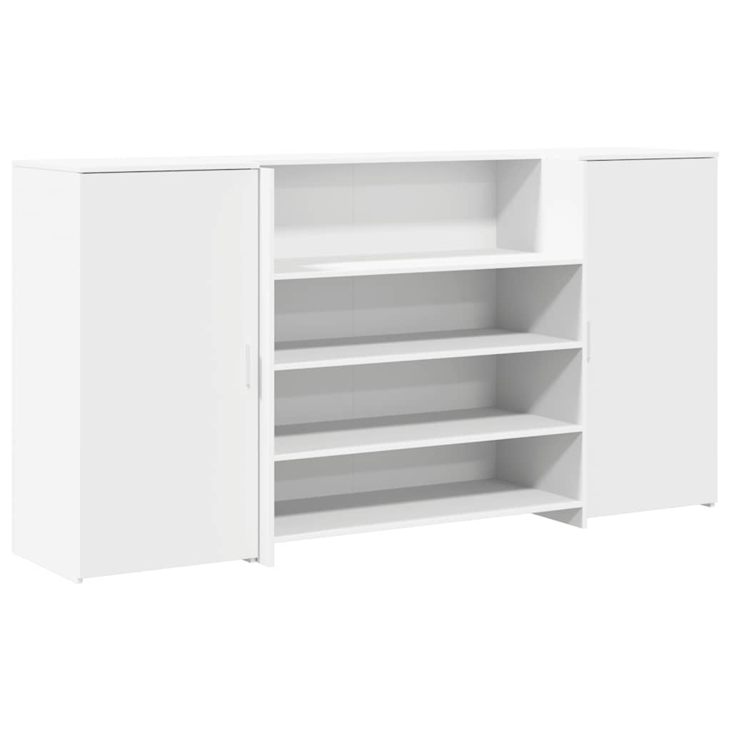 White Reception Desk 200 x 50 x 103.5 cm Wood-based Material