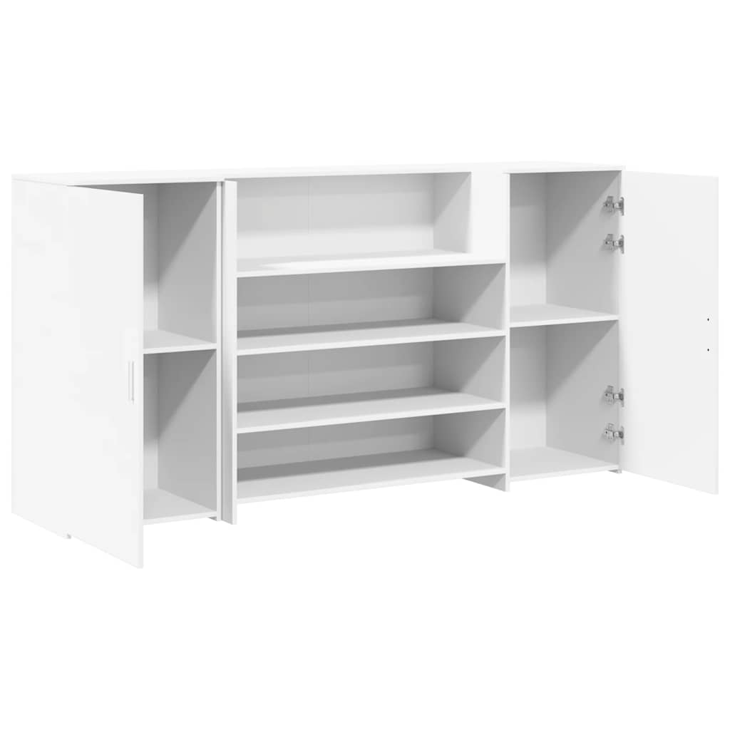 White Reception Desk 200 x 50 x 103.5 cm Wood-based Material