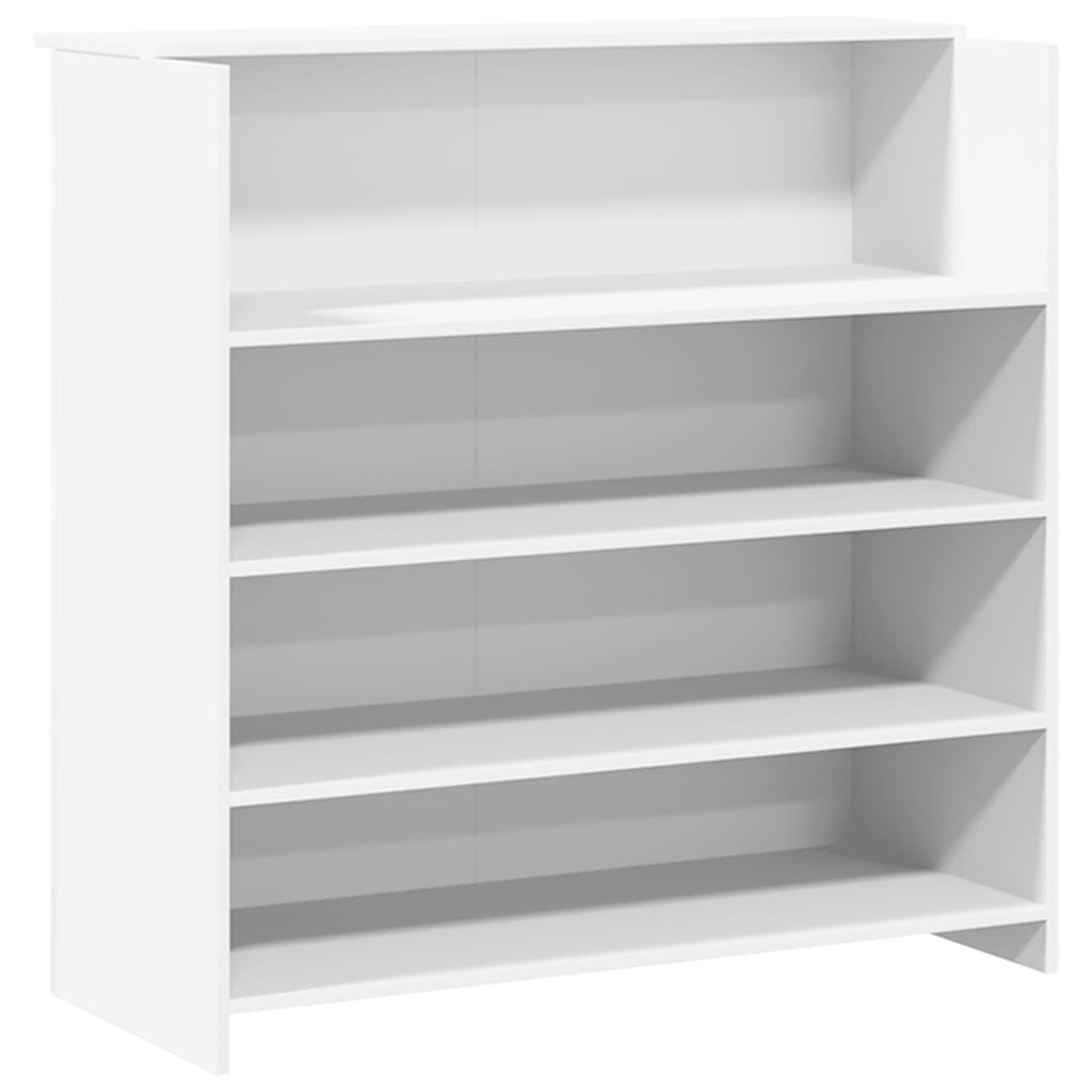 White Reception Desk 200 x 50 x 103.5 cm Wood-based Material