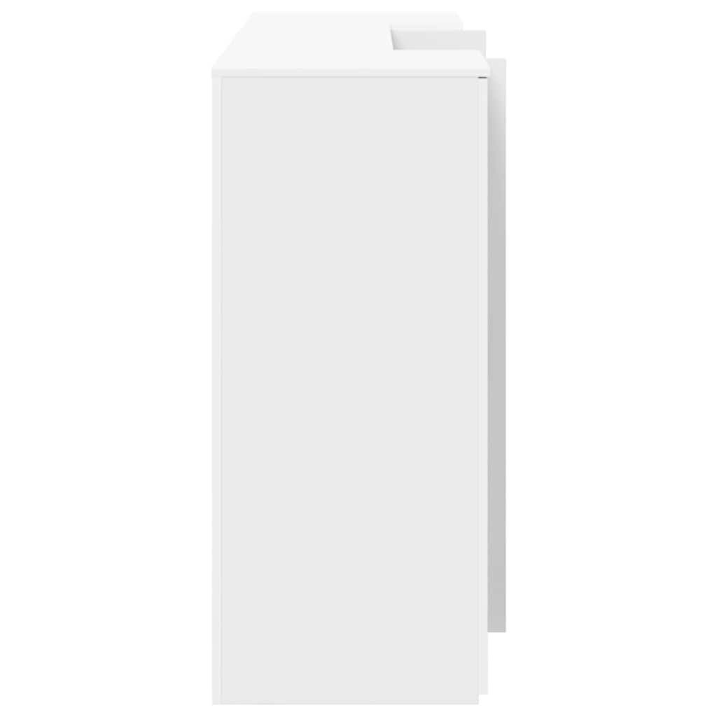 White Reception Desk 200 x 50 x 103.5 cm Wood-based Material