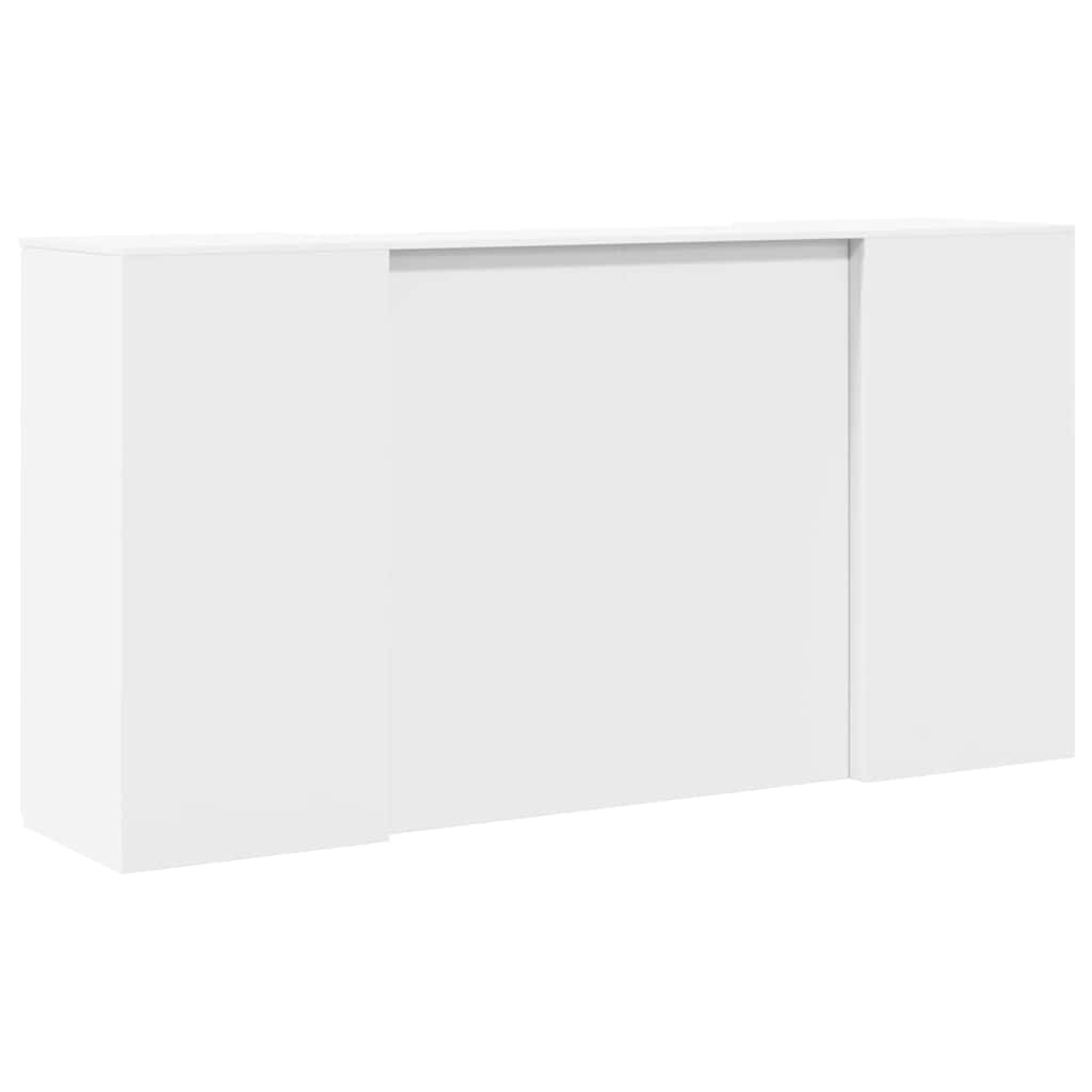 White Reception Desk 200 x 50 x 103.5 cm Wood-based Material