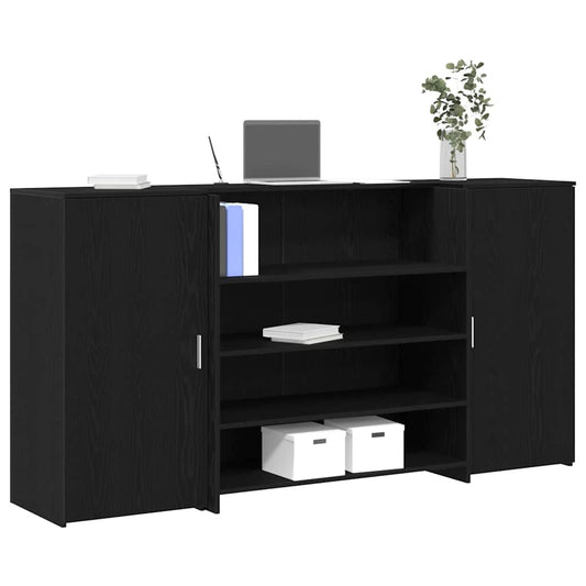 Reception Desk Black Oak 200 x 50 x 103.5 cm Wood-Based Material