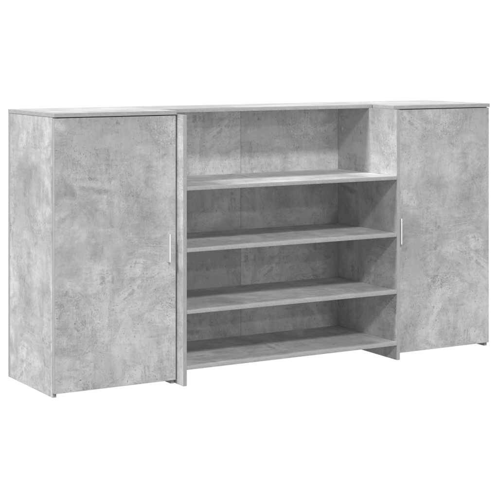 Reception Desk Concrete Gray 200x50x103.5 cm Wood-based Material