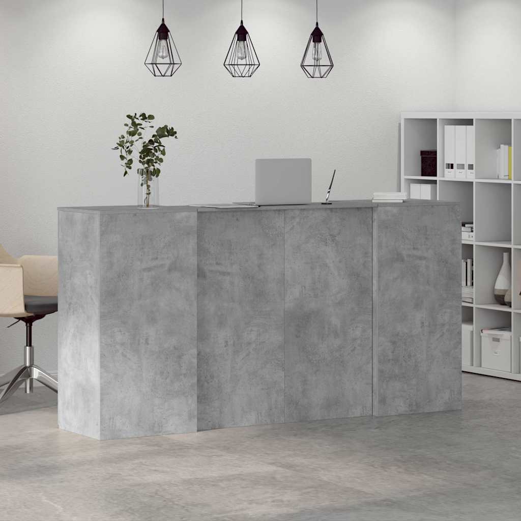 Reception Desk Concrete Gray 200x50x103.5 cm Wood-based Material