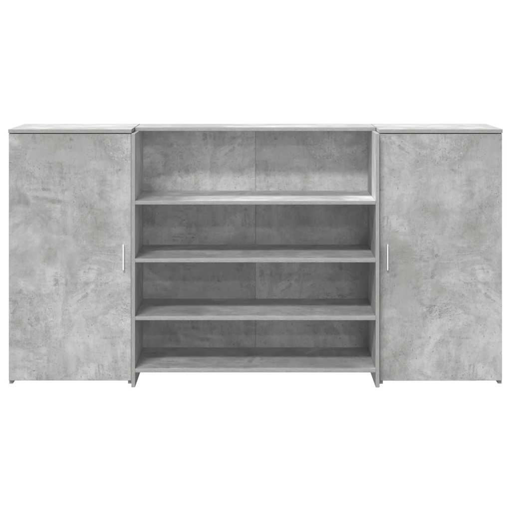 Reception Desk Concrete Gray 200x50x103.5 cm Wood-based Material