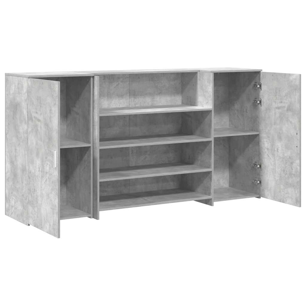 Reception Desk Concrete Gray 200x50x103.5 cm Wood-based Material
